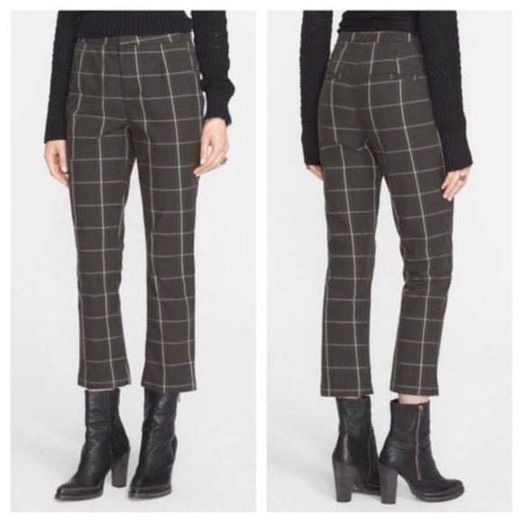 plaid cropped flare pants